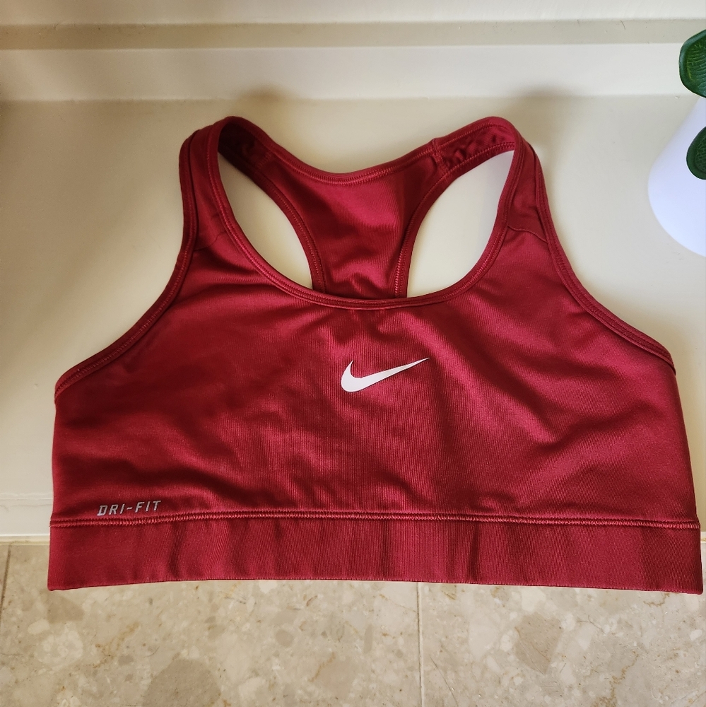 Nike Dri-FIT Performance Sports Bra - Deep Red (Tagless - Fits Like a S/M